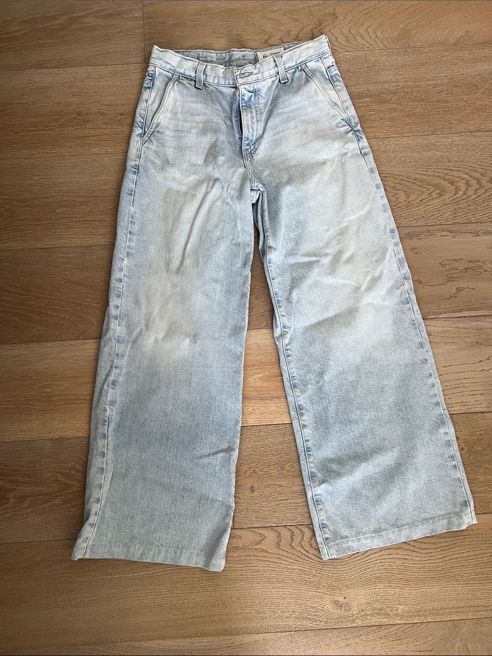 Ag Adriano Goldschmied Light Wash Wide Leg Jeans